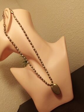 Classic Oval Pendant Necklace in Antique Silver